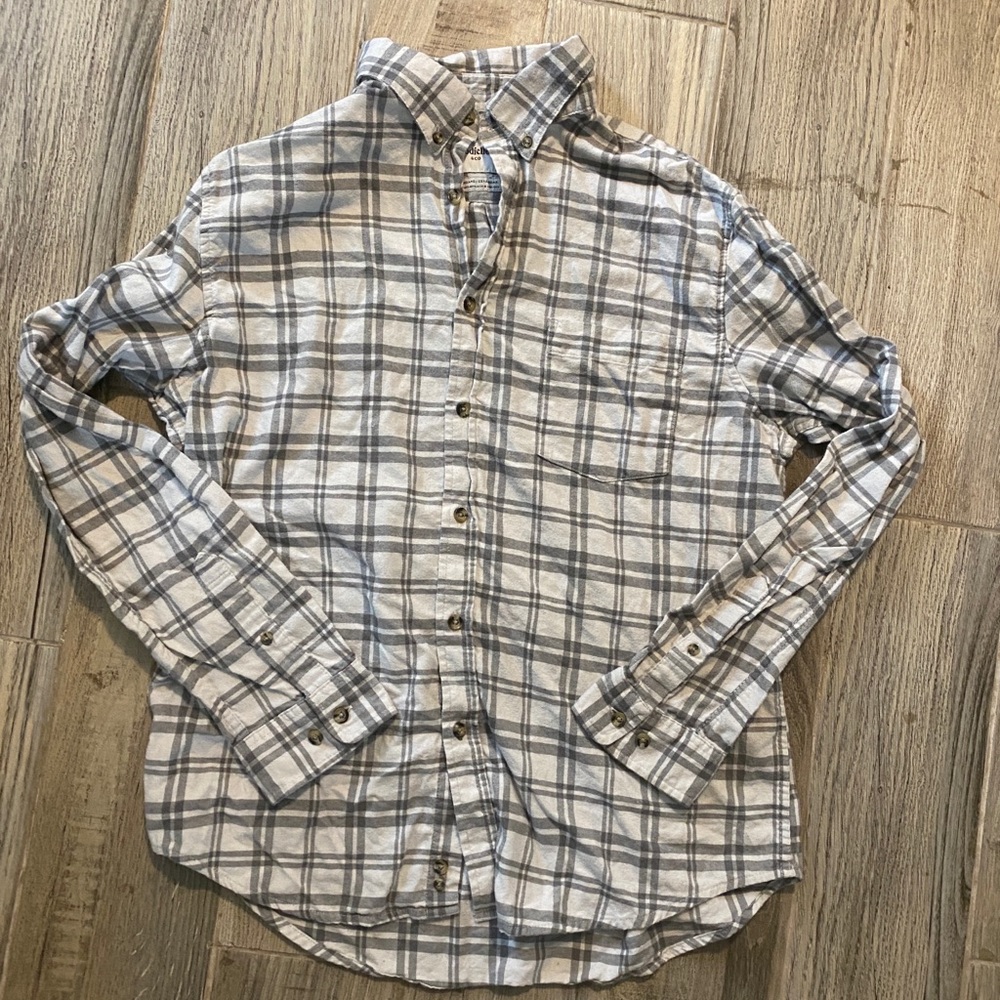 Gray Flannel Plaid Button Down